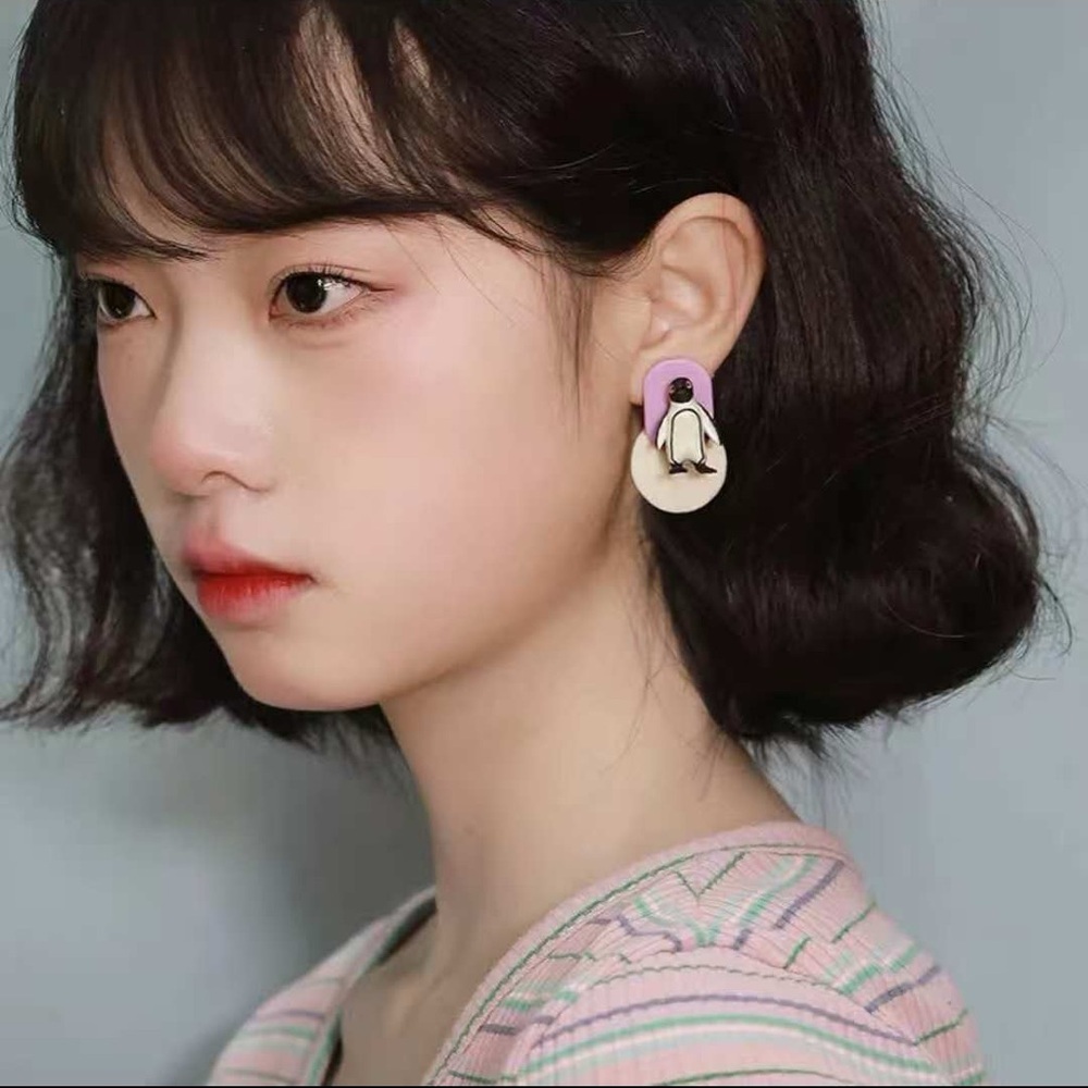 Playful Pink and Cream Drop Earrings for Women